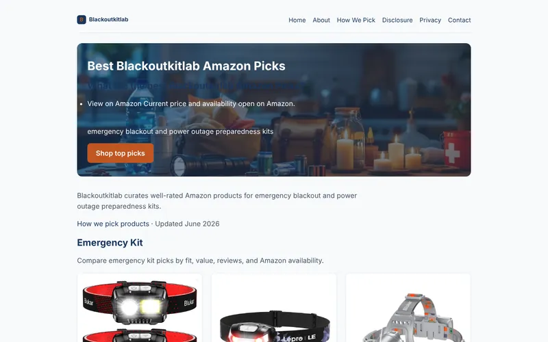 Home page of Blackout Kit Lab
