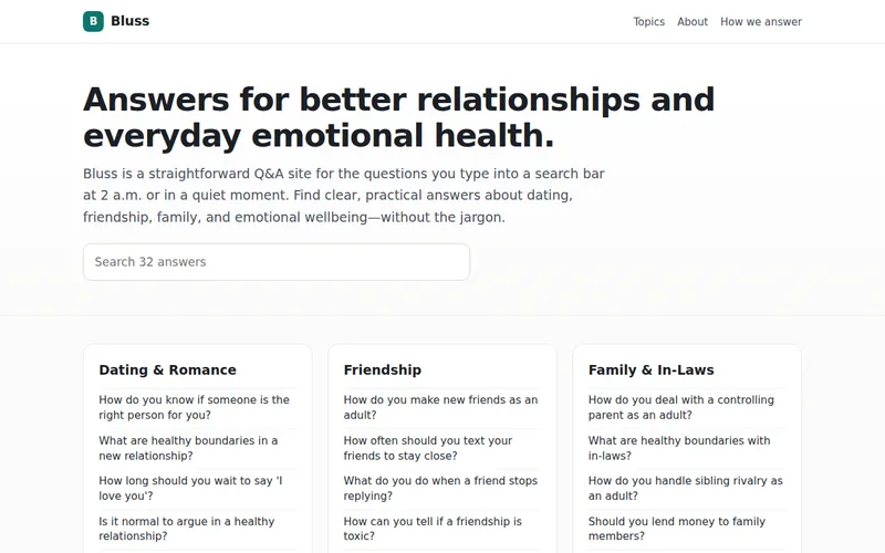 Home page of Bluss