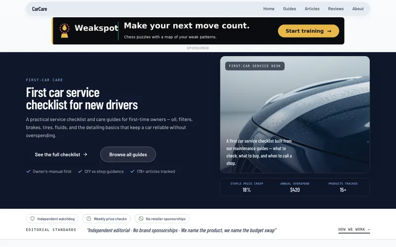 Home page of Car Care Tips