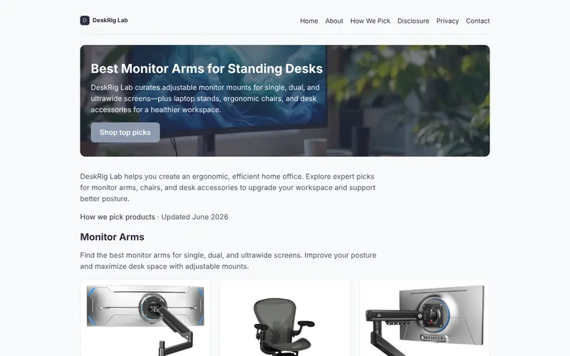 Home page of DeskRig Lab