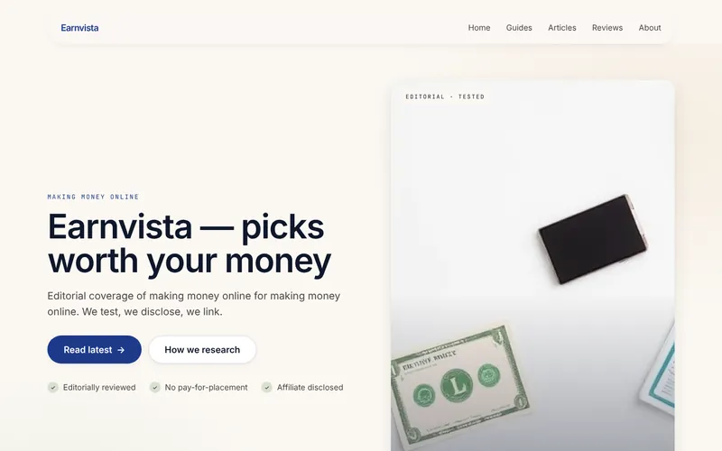 Home page of Earnvista