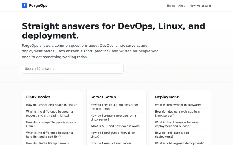 Home page of ForgeOps