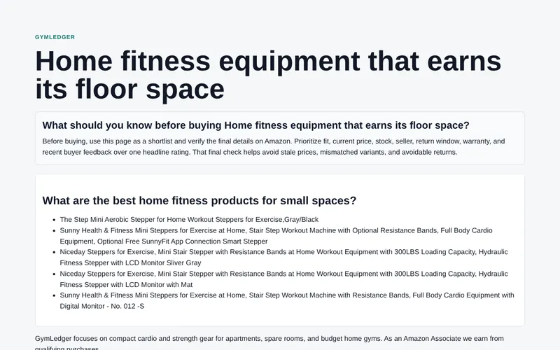 Home page of GymLedger