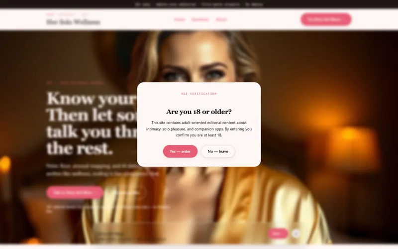 Home page of Her Solo Wellness