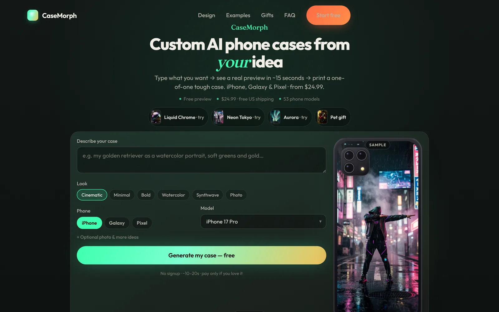 Home page of CaseMorph