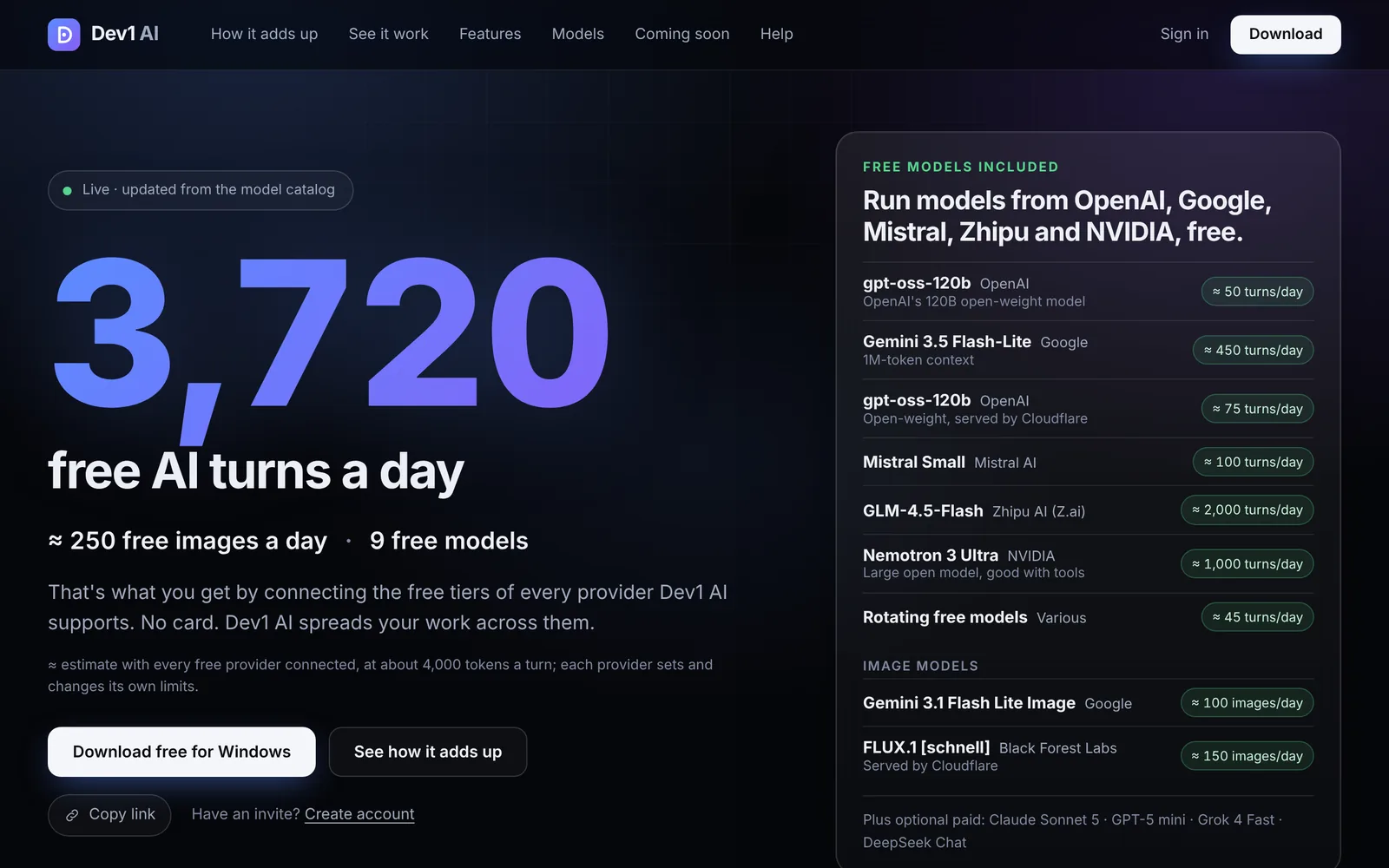 Home page of Dev1 AI