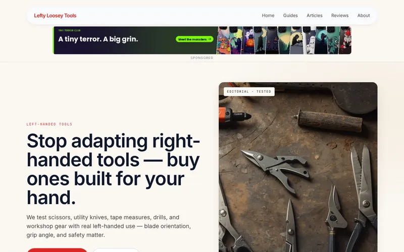Home page of Lefty Loosey Tools