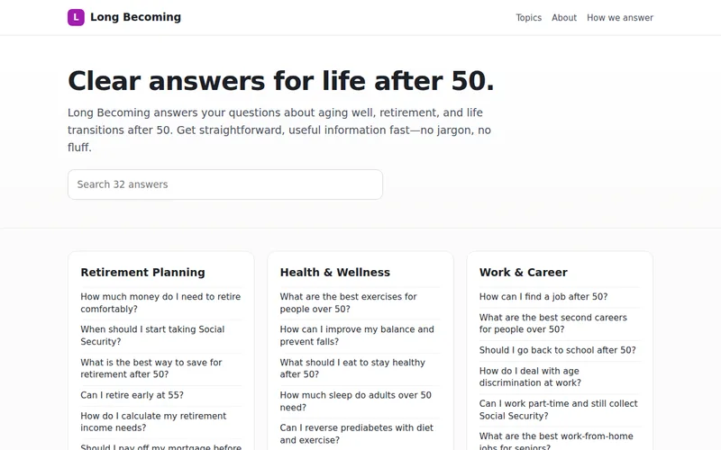 Home page of Long Becoming