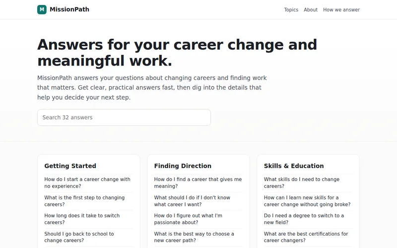 Home page of MissionPath