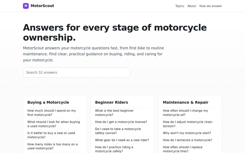 Home page of MotorScout