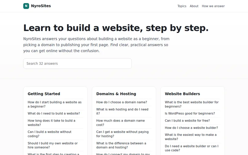 Home page of NyroSites