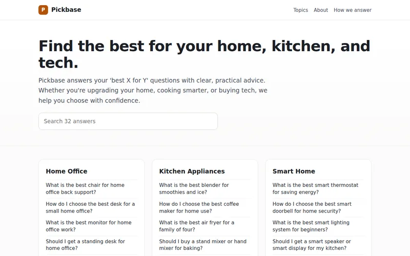 Home page of Pickbase
