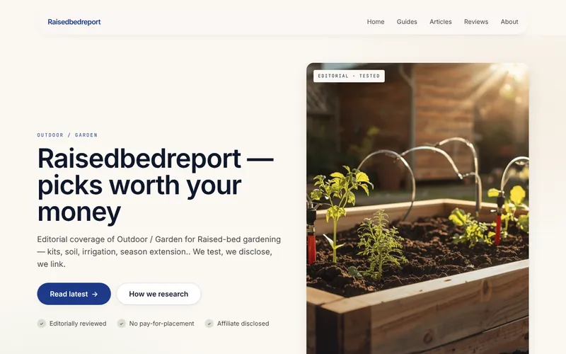 Home page of Raised Bed Report