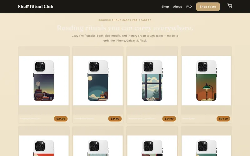 Home page of Shelf Ritual