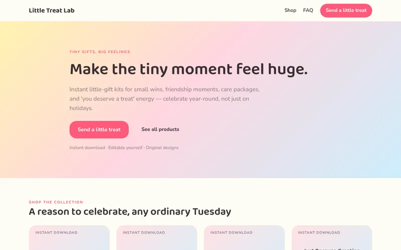Home page of Little Treat Lab